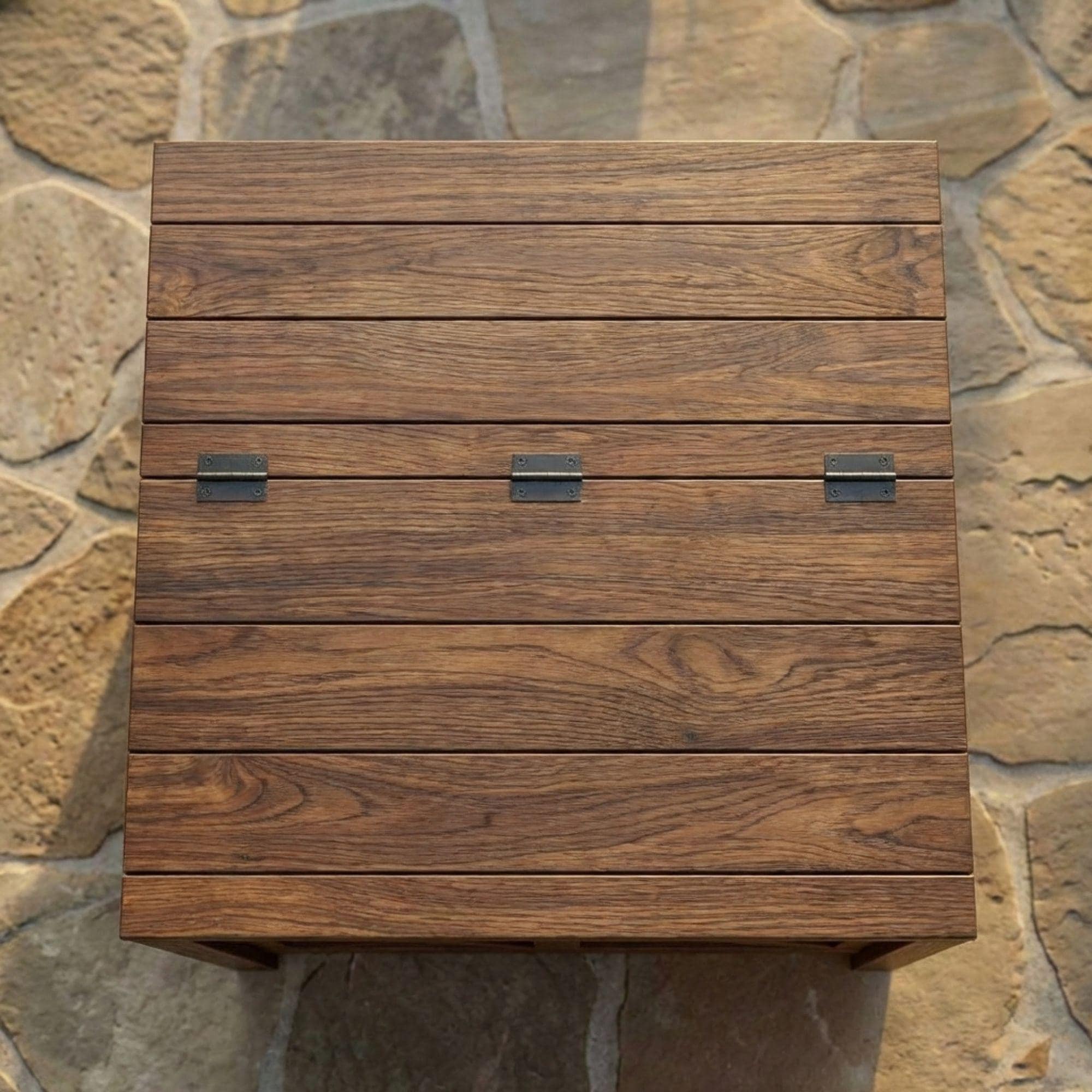DIY Outdoor Hidden Storage Coffee Table Plans PDF | Wooden Deck Box Blueprint | Patio Furniture Woodworking Build - view 6
