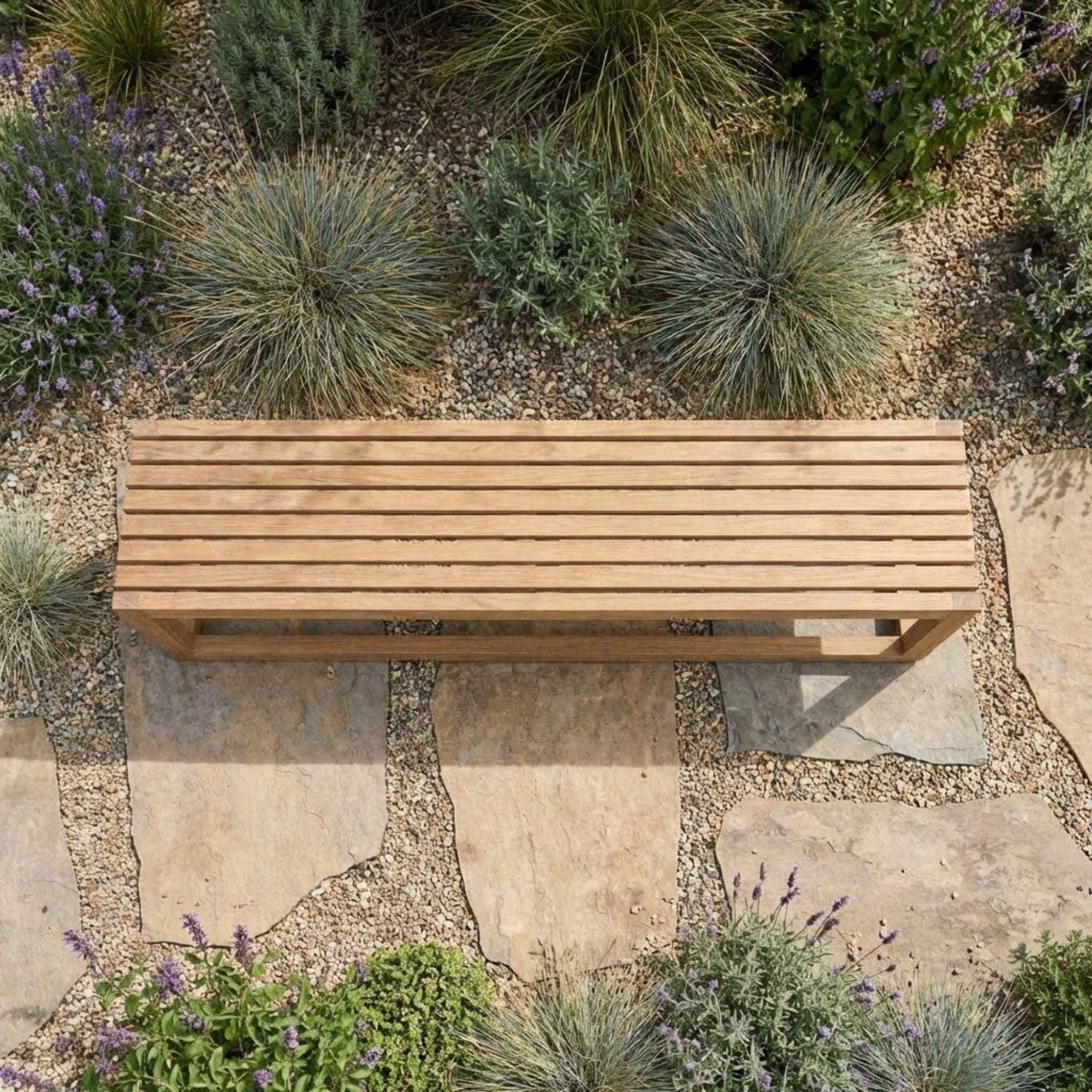 DIY Outdoor Bench Plans | Simple Wood Deck Bench Blueprint | Modern Backless Garden Seating PDF - view 7