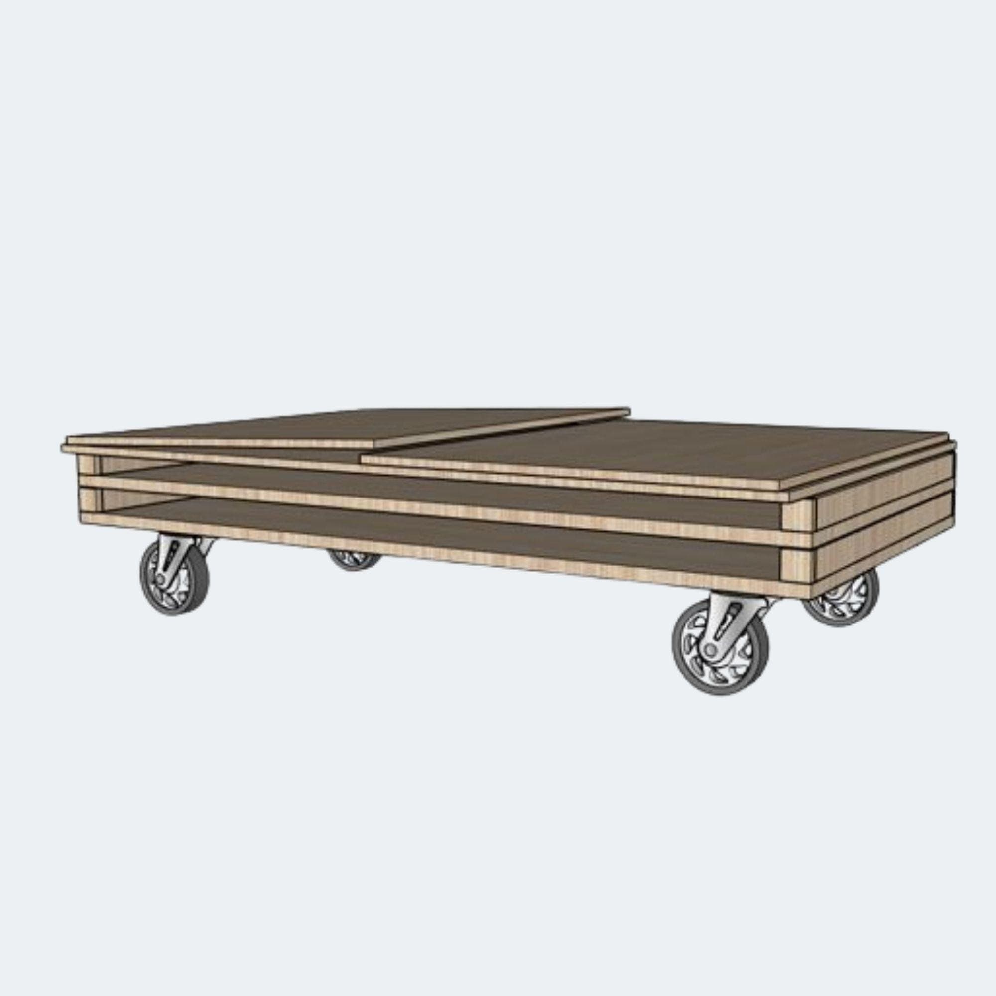 Charcuterie Cart Plan | Dessert Cart | Food Cart | Mobile Bar with Wheels, Umbrella | DIY Collapsible Charcuterie Cart Plans PDF - view 6