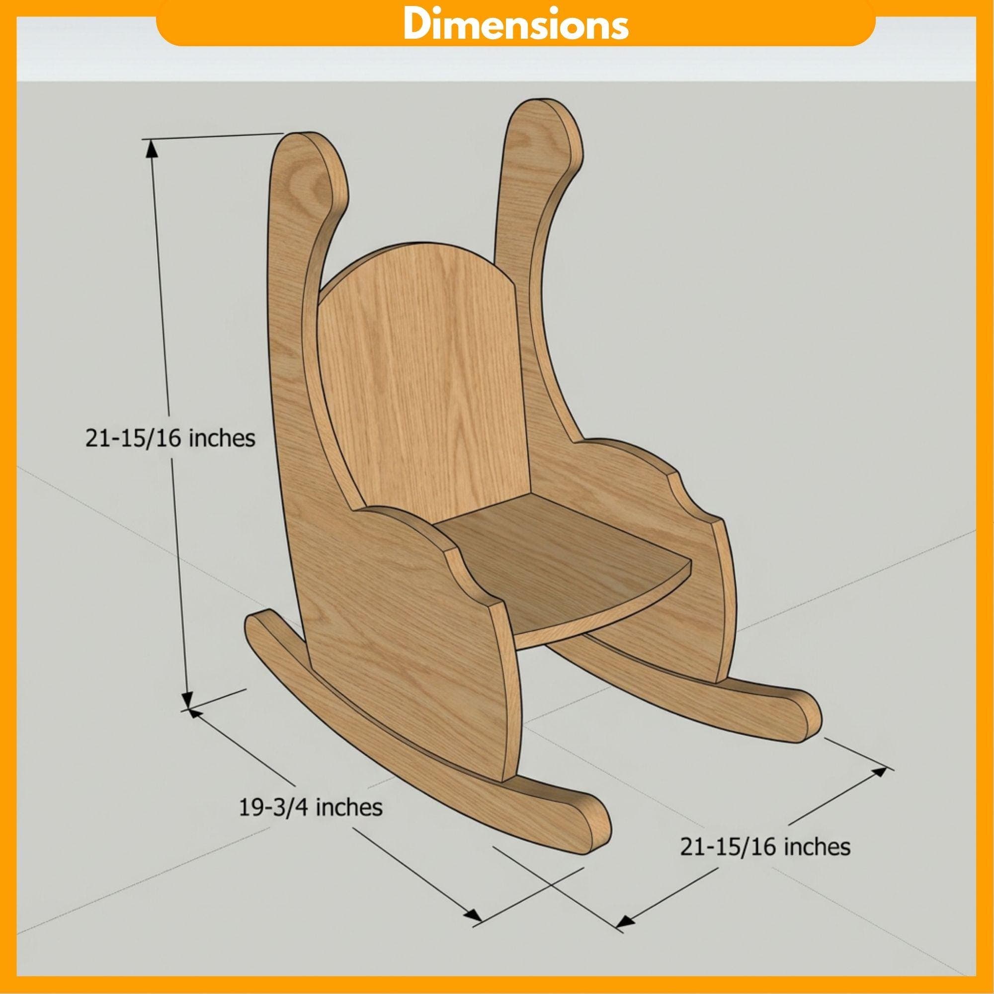 DIY Kids Rocking Chair Plans | Toddler Rocking Chair Pattern | Wood Working Plans Kids Rocker PDF - view 2