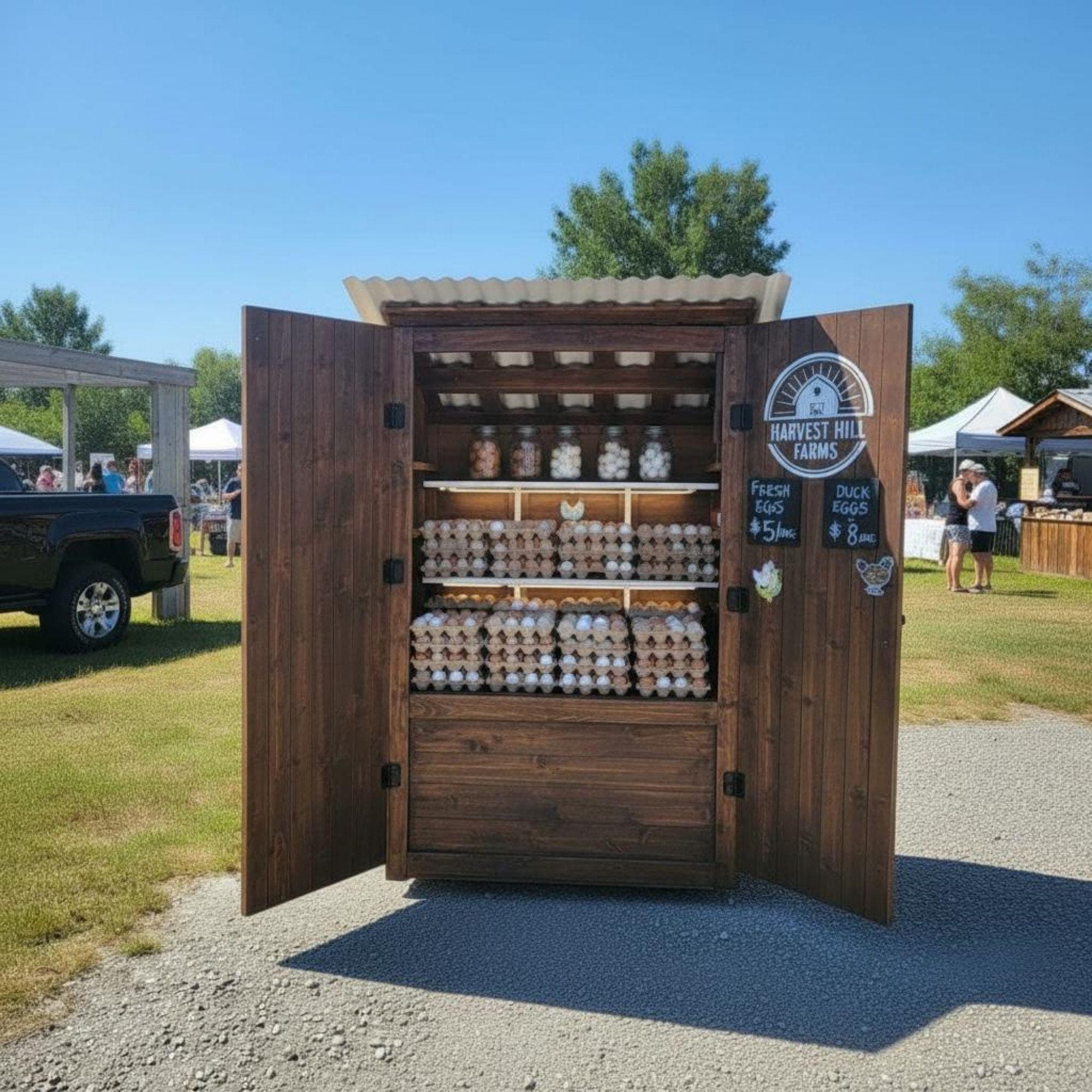 Egg Stand Plans | Roadside Egg Selling Stand Plans | Farmstand Plans | Roadside Plant, Flower, Fruit Stand | Portable Egg, Vegetable Cart - view 2