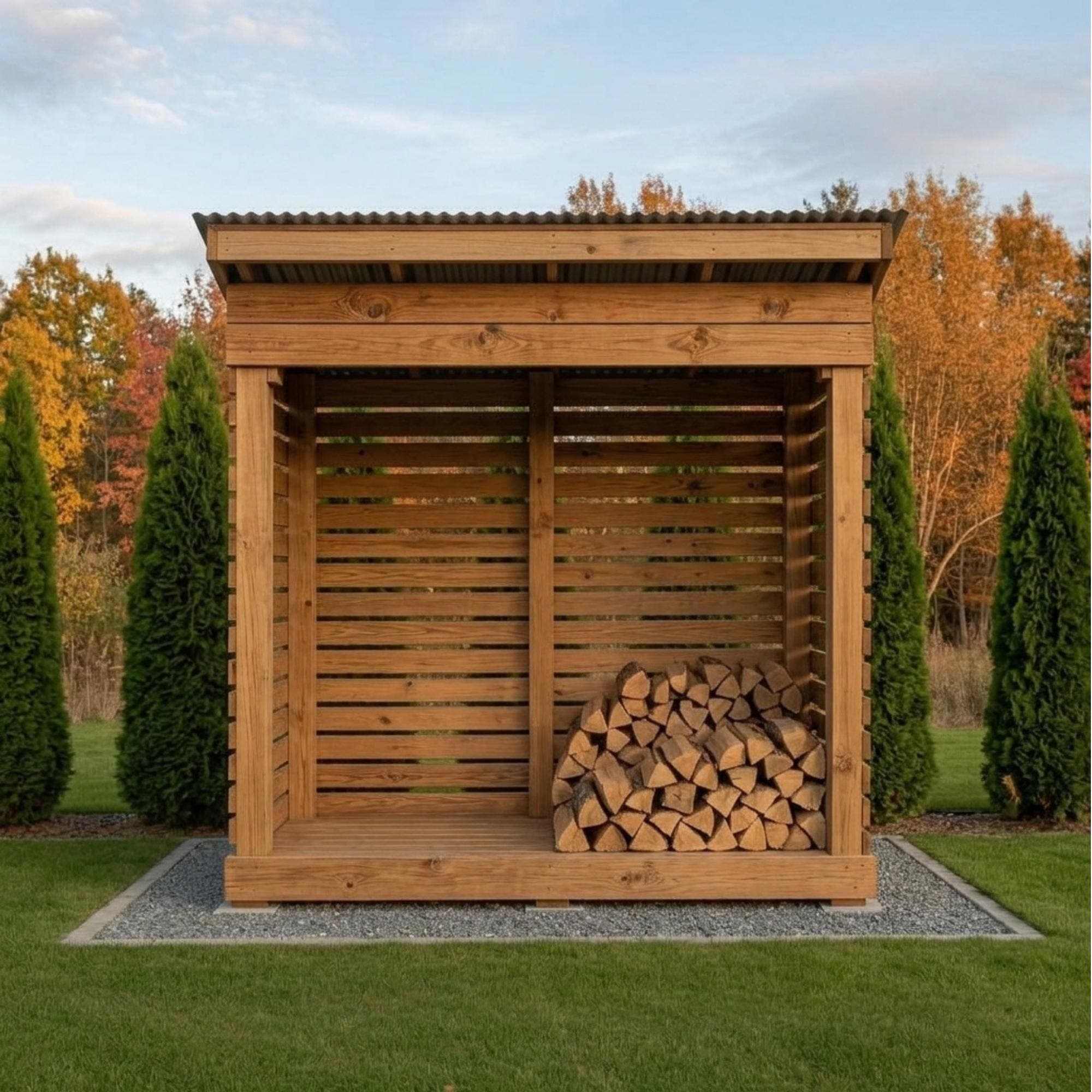 3x6 Firewood Shed DIY Plans PDF | Small Wood Storage Rack Blueprint | Dry Wood Shelter - view 3