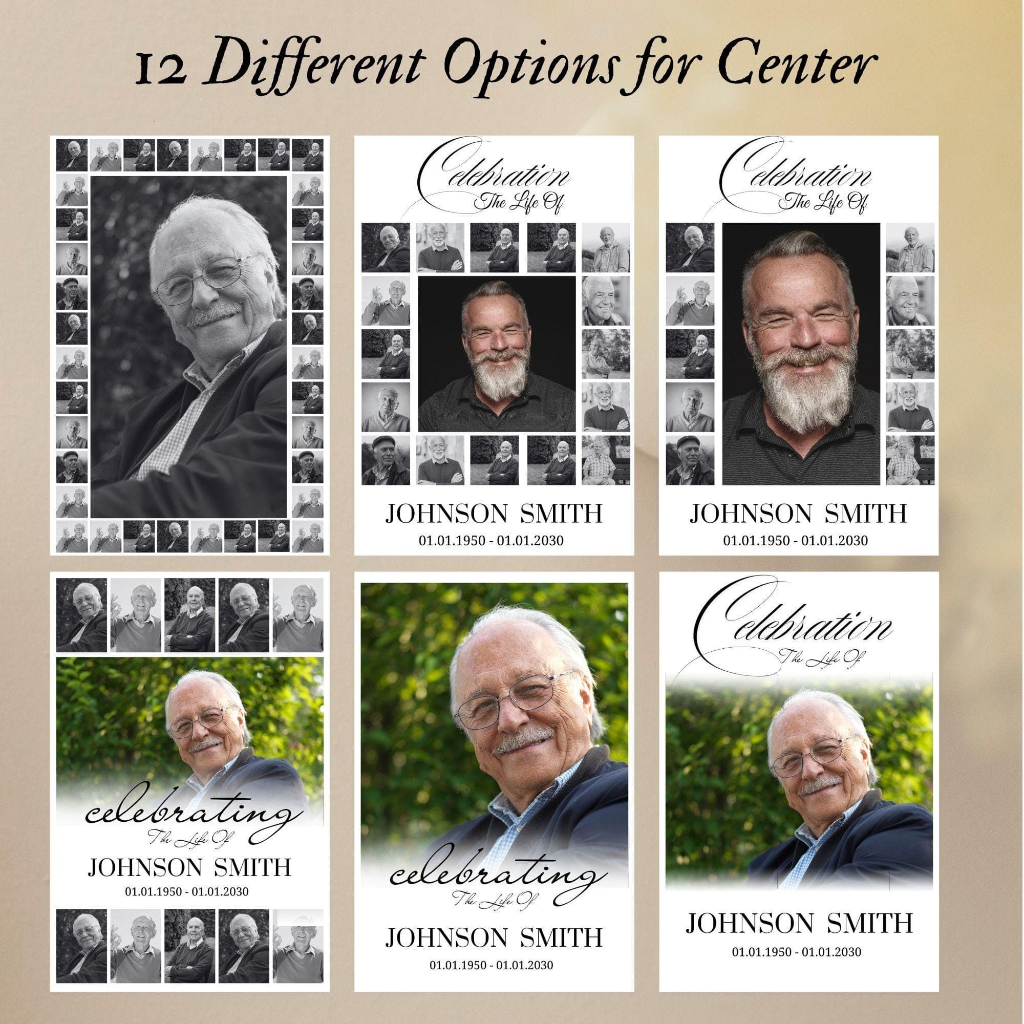 Funeral Photo Collage Sign Set, Memorial Poster (Digital Download) - view 6