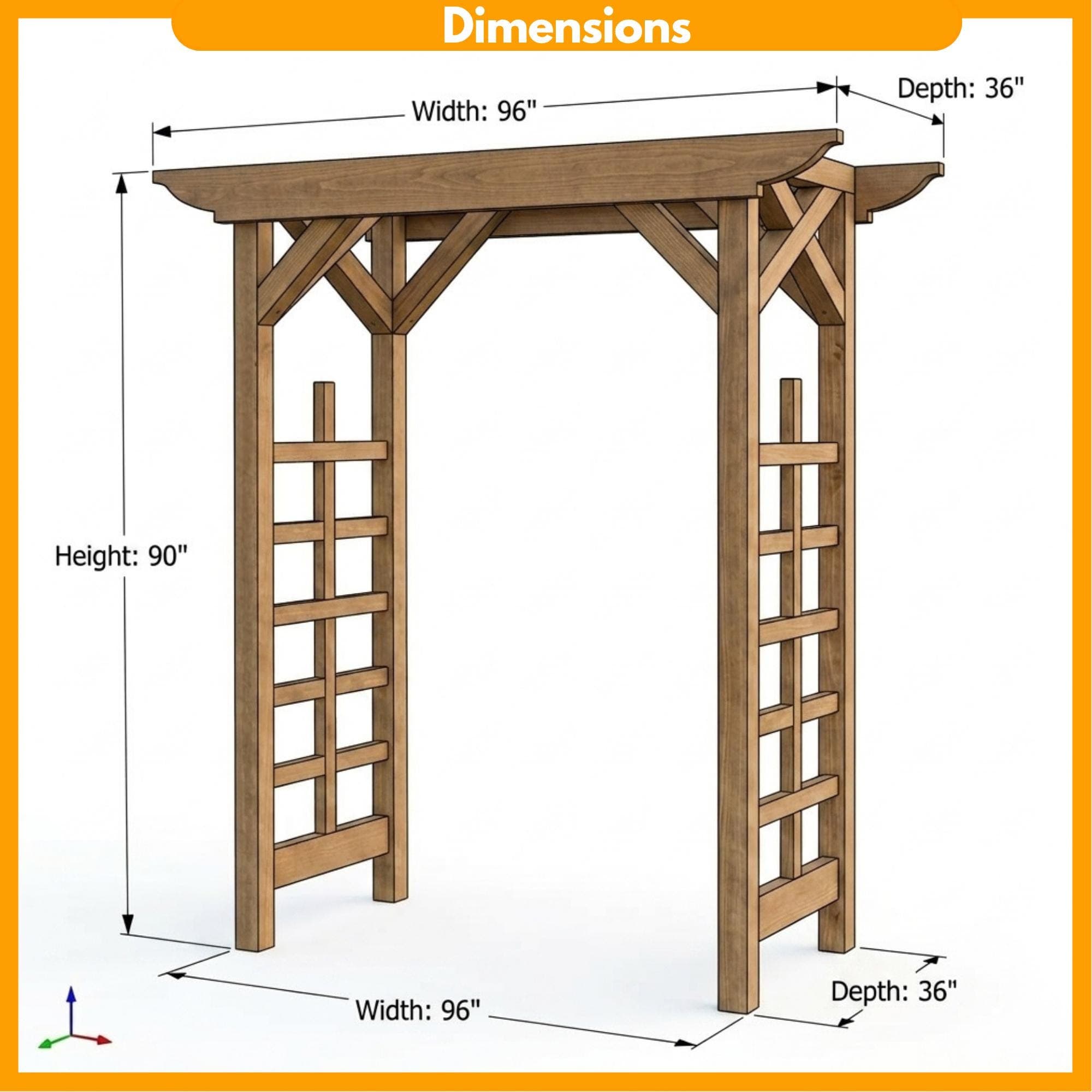 DIY Wedding Arbor Plans PDF | Wooden Arch Trellis Blueprint | Pergola Ceremony Backdrop | Detachable Outdoor Wedding Arch Woodworking - view 2