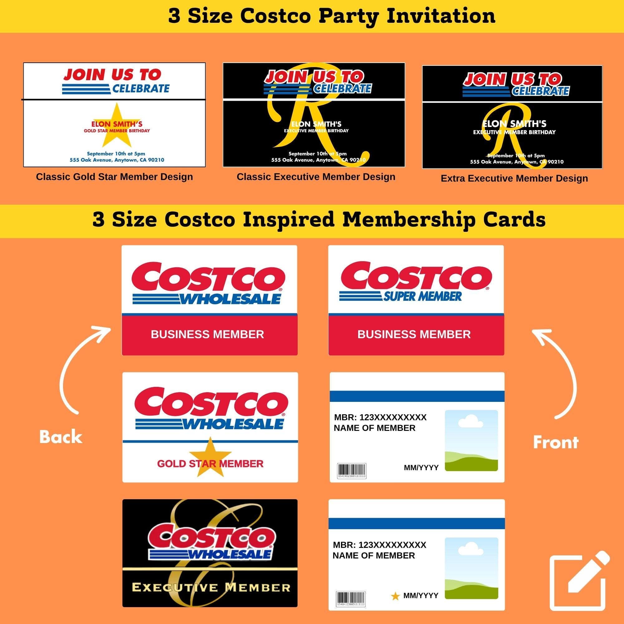Costco Party Pack Bundle | Birthday Decorations, Signs, Invite (Digital Download) - view 2