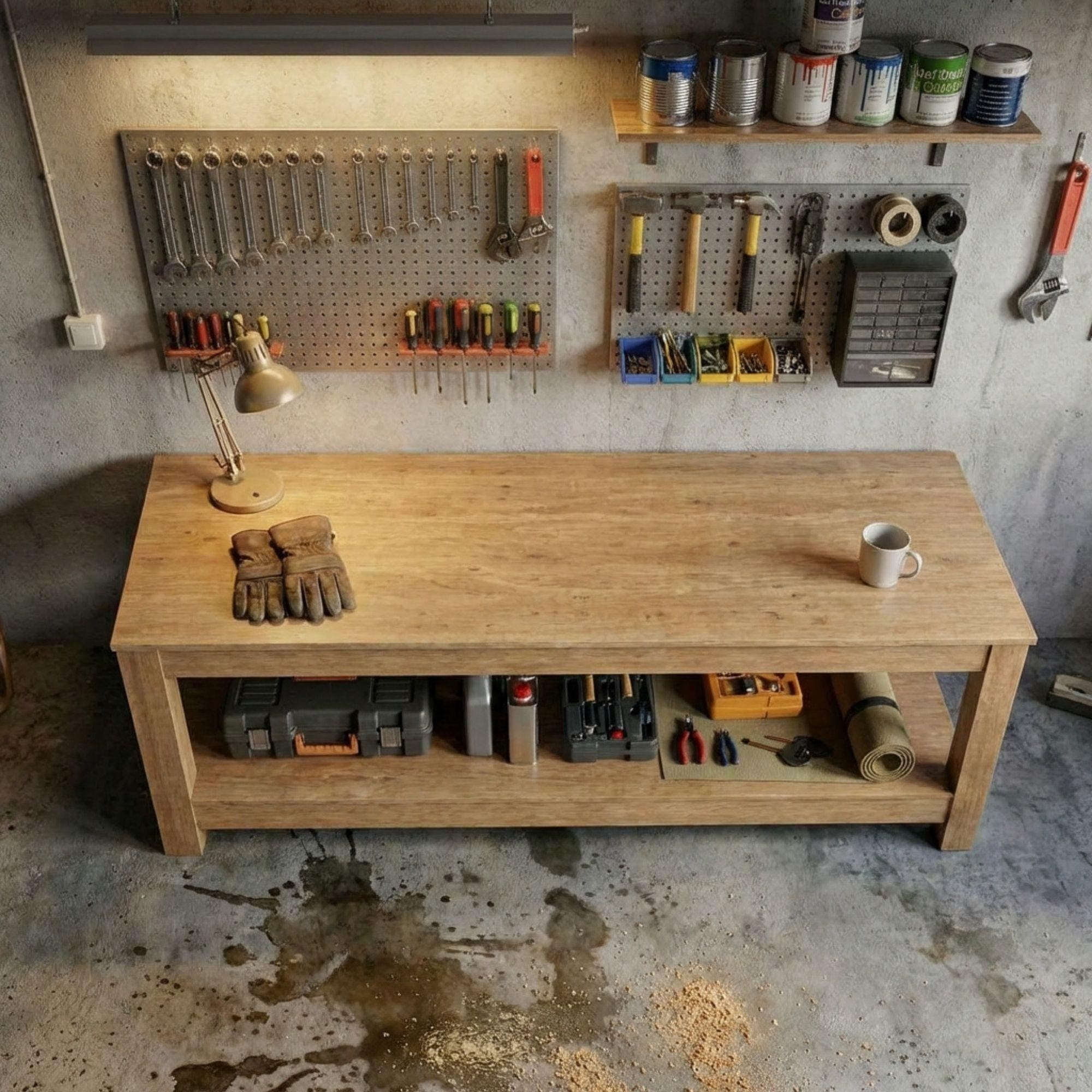 DIY Farmhouse Bench Plans | Entryway Shoe Storage Blueprint (PDF Download) - view 6