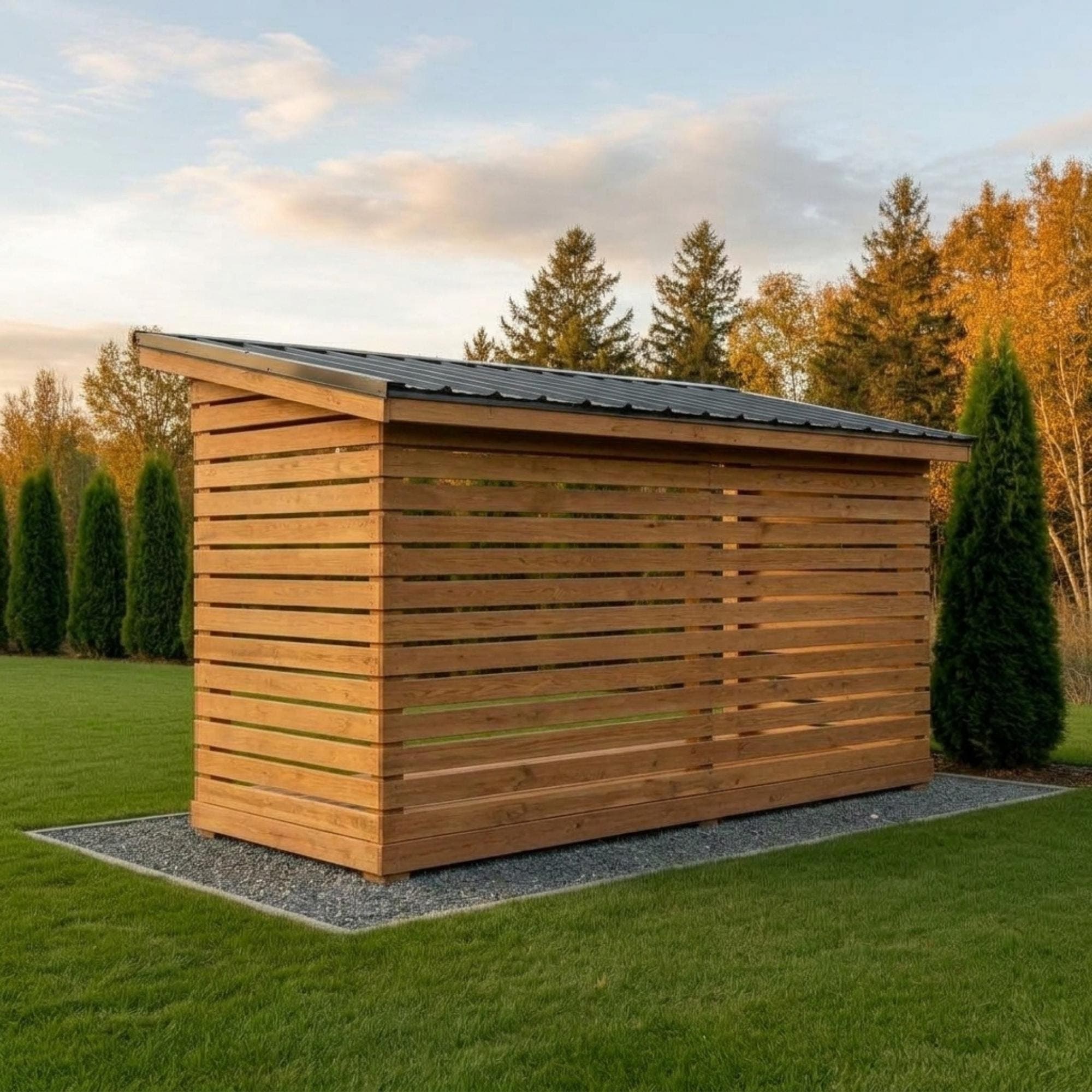4x10 Firewood Shed DIY Plans PDF | Wood Storage Rack Blueprint | Large Dry Wood Shelter - view 6