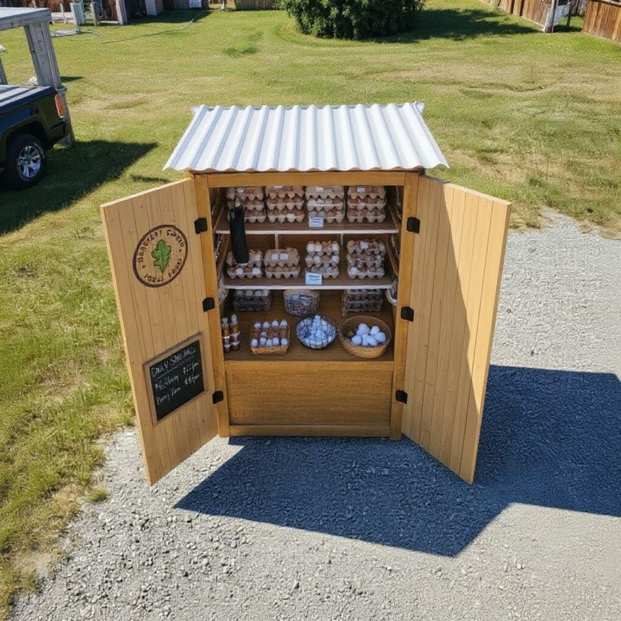 Egg Stand Plans | Roadside Egg Selling Stand Plans | Farmstand Plans | Roadside Plant, Flower, Fruit Stand | Portable Egg, Vegetable Cart - view 3