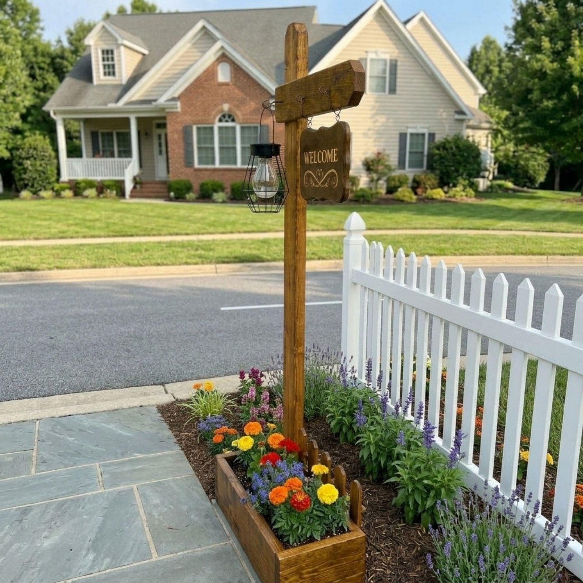 DIY Large Welcome Sign Planter Plans PDF | 70-Inch Tall Porch Plant Stand Blueprint - view 4