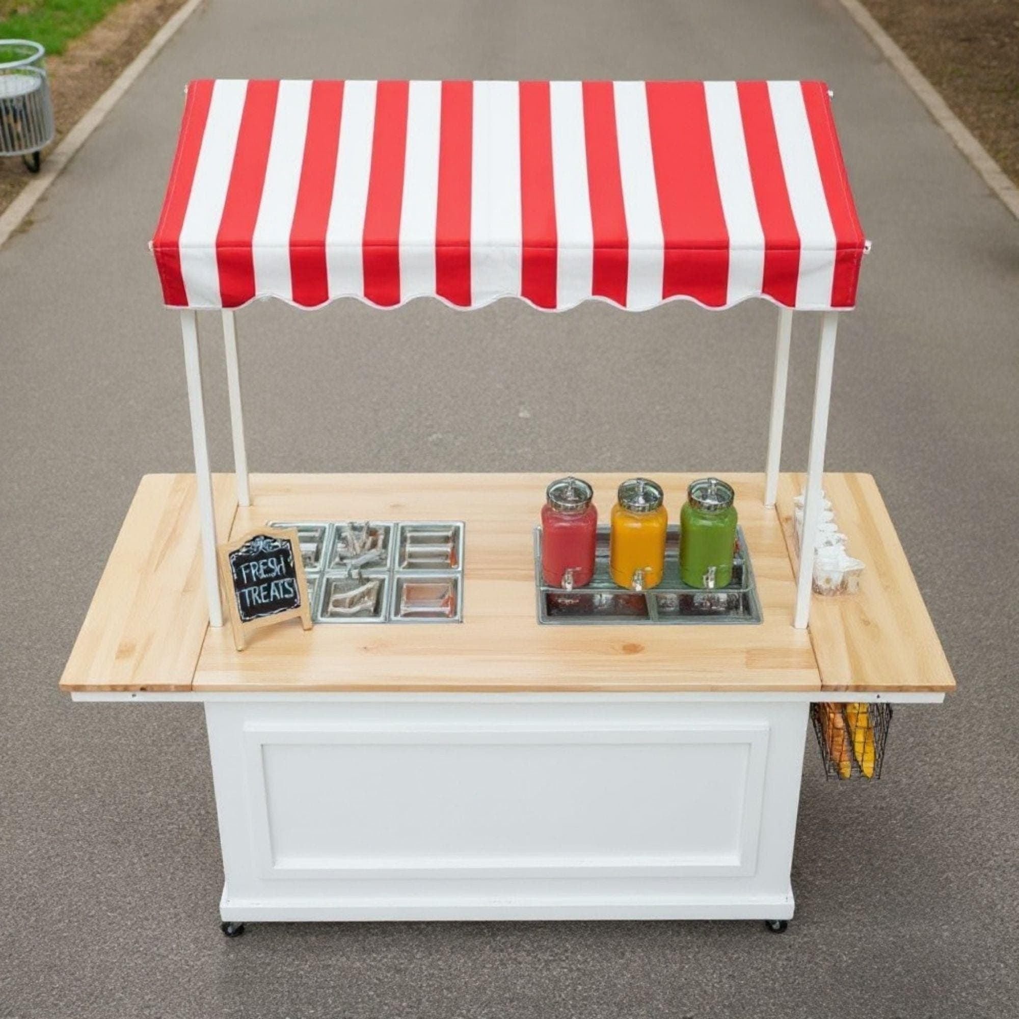 DIY Mobile Snack Bar Cart | Charcuterie Cart on Wheels | Small Foldable Vendor Cart | Refrigerated Charcuterie Cart - view 3
