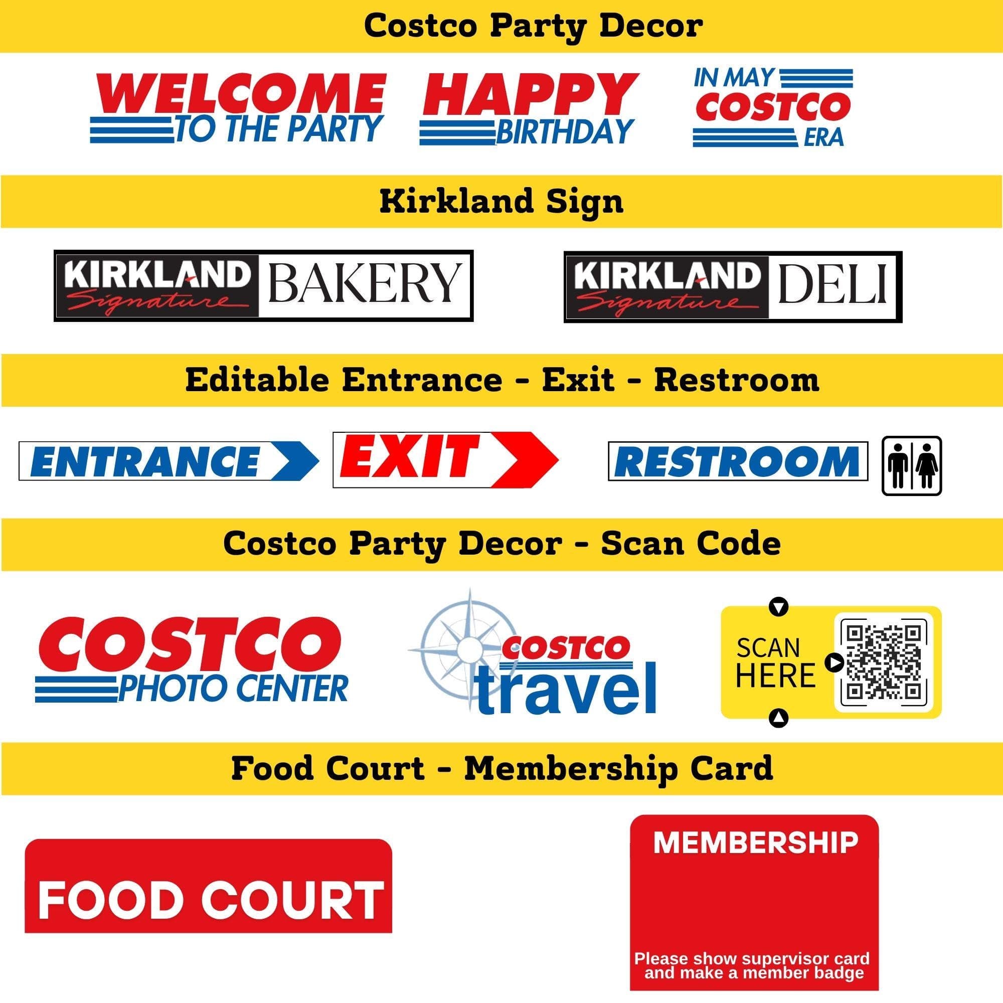 Costco Party Pack Bundle | Birthday Decorations, Signs, Invite (Digital Download) - view 4