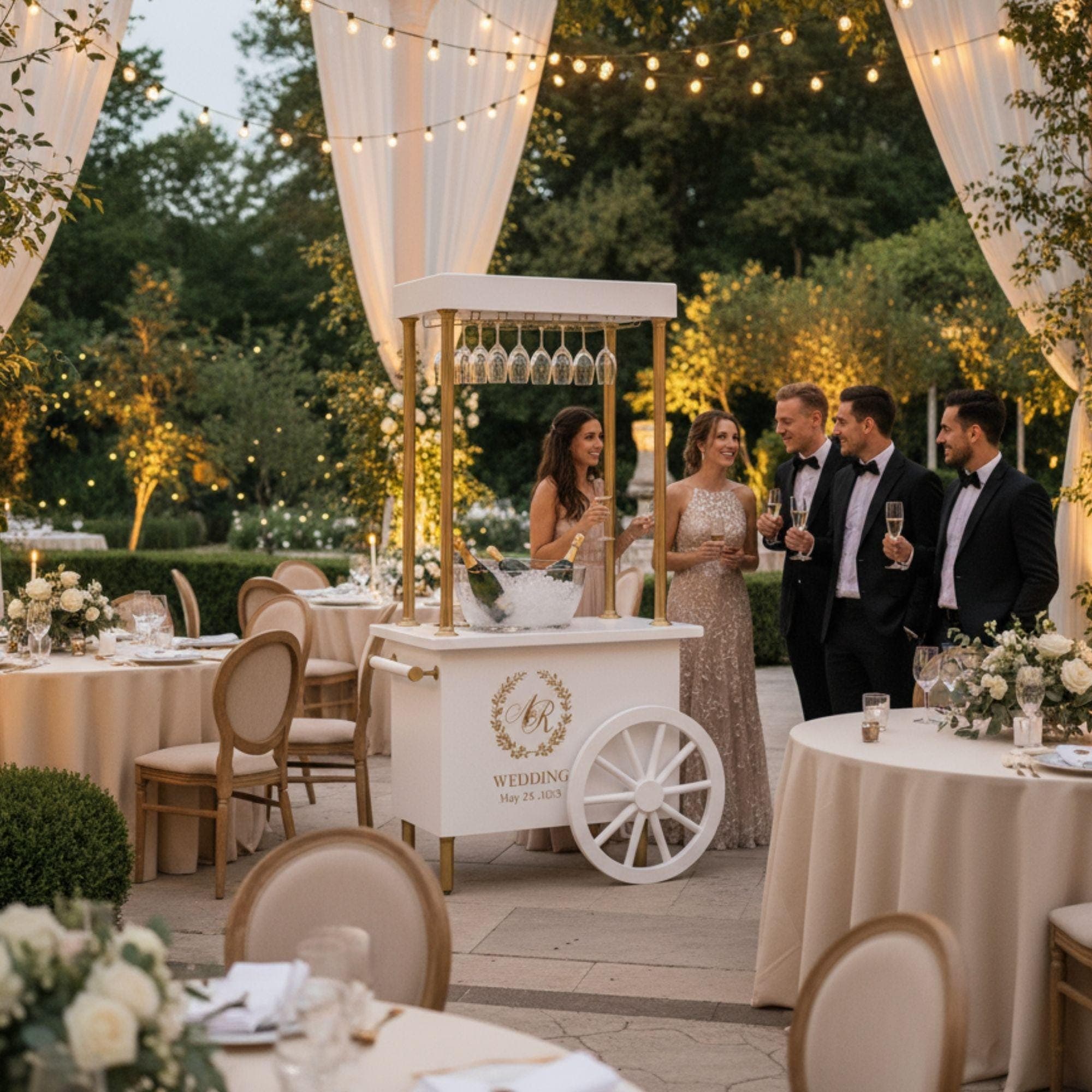 Champagne Cart Blueprint | DIY Mobile Bar, Wedding Event Cart (Custom Build) - view 2