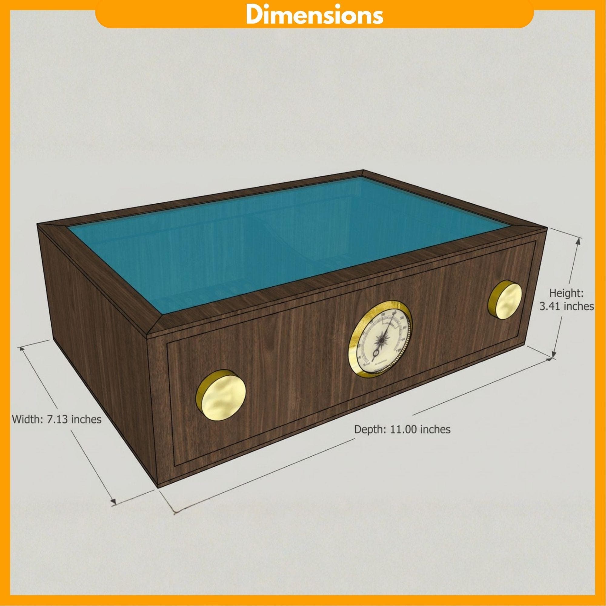 DIY Humidor Build Plans | Glass Top Cigar Box Blueprint | Humidor Pattern PDF | DIY Woodworking Gifts - view 2
