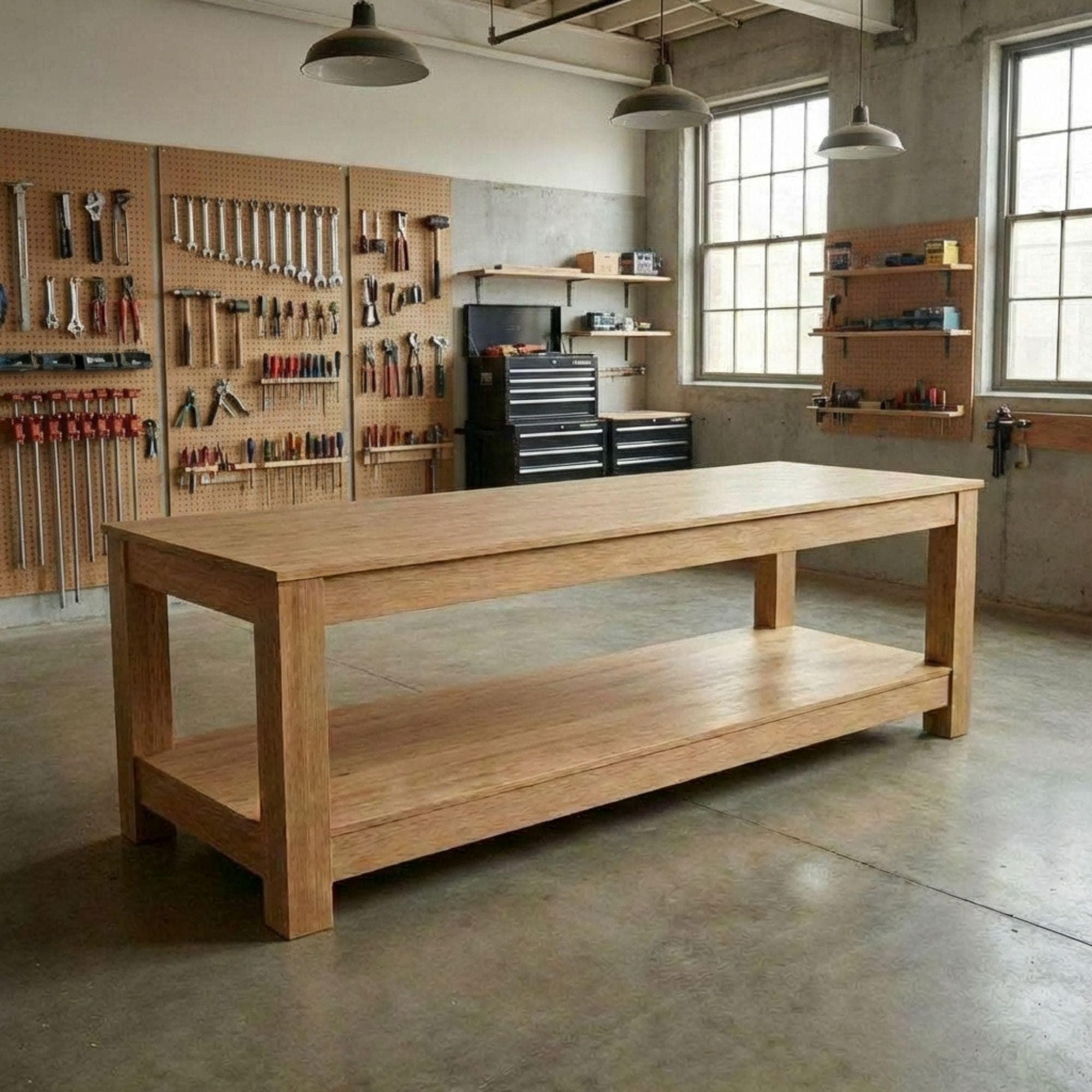 DIY Farmhouse Bench Plans | Entryway Shoe Storage Blueprint (PDF Download) - view 7
